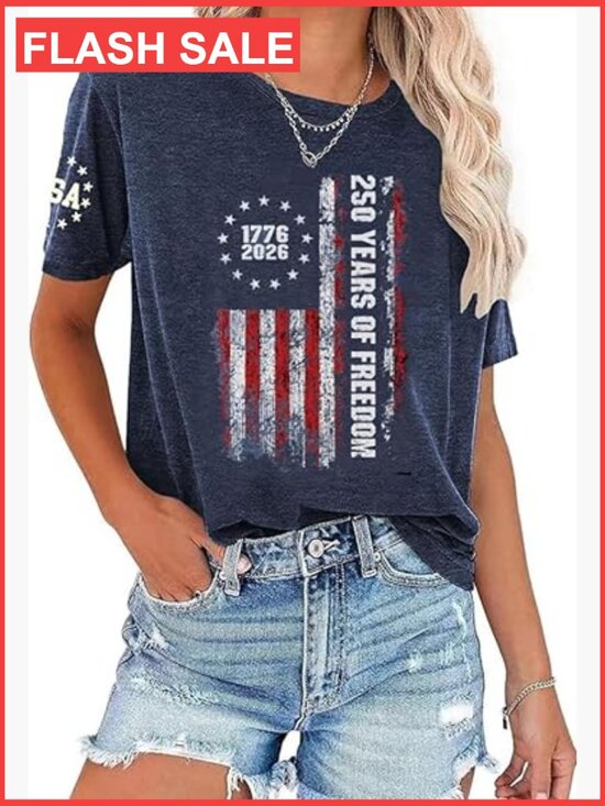 Tops - USA Flag Patriotic Graphic Tee Short Sleeve T-shirt